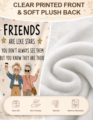 Friendship Blanket for Women, Cozy Flannel Throw Blanket | Friend Birthday Gifts for Women Friendship Gifts BFF Sister Soulmate Gift, Farewell Long Distance Friends Gifts 50x60 - color: Leopard Print Friends