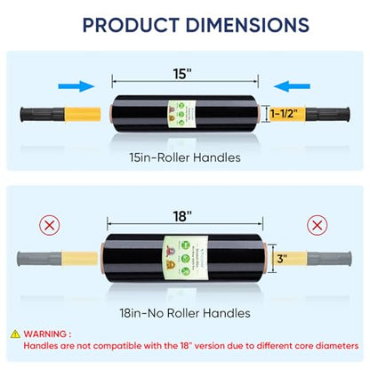 TICONN Stretch Wrap Roll, 18 in x 1000 ft Plastic Wrap for Moving Furniture | Odorless Industrial Strength Stretch Film, 300% Stretchability, Self-Adhering, Ideal for Furniture, Box Protection - style: 18''-4PK Black (No handle)