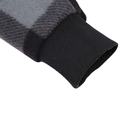 Facitisu Winter Heavy Warm Sherpa Lined Fleece Plaid Flannel Jacket Men Plus Size S-5XL Big&Tall Mens Coat - color: H-grey, size: 4X-Large