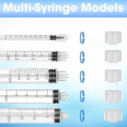 20 Pack 1ml/cc Luer Lock Syringe with Caps, Plastic Syringe without Needle for Liquid, Sterile Individually Wrapped - style: 1mL
