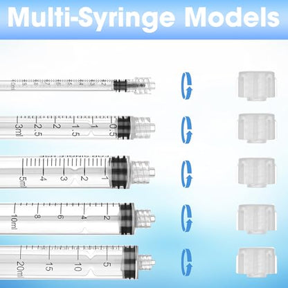 20 Pack 1ml/cc Luer Lock Syringe with Caps, Plastic Syringe without Needle for Liquid, Sterile Individually Wrapped - style: 1mL