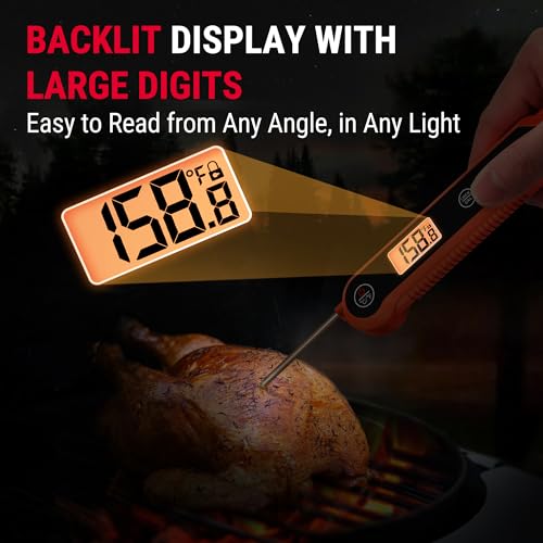 TempPro TempSwift 1 Sec Meat Thermometer Digital for Kitchen Cooking Food - color: Orange