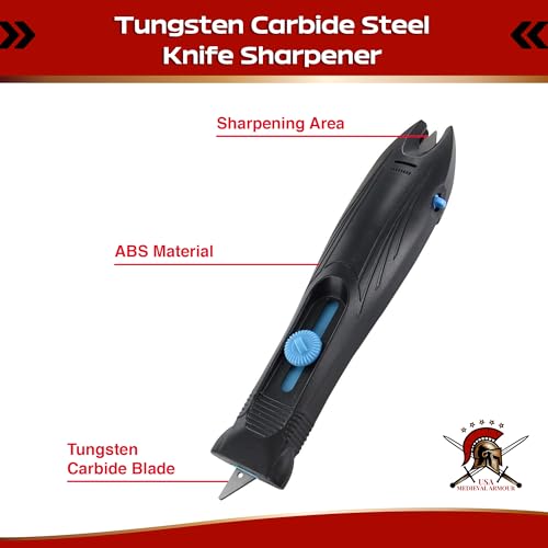 Samurai Shark Tungsten Carbide Knife Sharpener – Your Ultimate Blade Buddy for Every Task! Sharpen Scissors, Kitchen Knives, Lawn Tools, and More with Ease