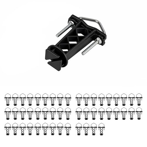 50 Pcs Black Tube Electric Fence Insulators for Square & Round Pipe - color: Black, size: 50 Pack