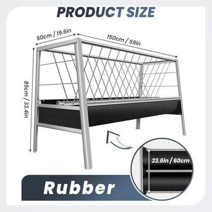 Goat Feeder, 92 Gallon Hay Feeder, Stainless Steel Livestock Hay Feeder, Sheep Feeder Trough for Barn or Outdoor Use, Free Returns! (2026 New) - style: Stainless Steel (2026 New)