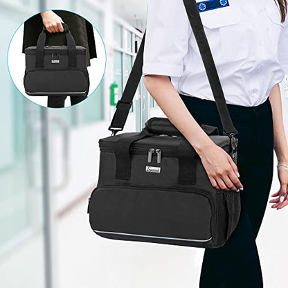 Trunab Insulated Medical Bag with Dividers, Medicine Pouch, Black - color: Black, size: Large