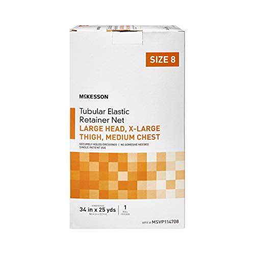 McKesson Tubular Elastic Retainer Net Dressing, Non-Sterile, Head, Thigh, Chest, Size 8, 34 in x 25 yd, 1 Count, 2 Pack - size: Size 8 1 Count (Pack of 2)