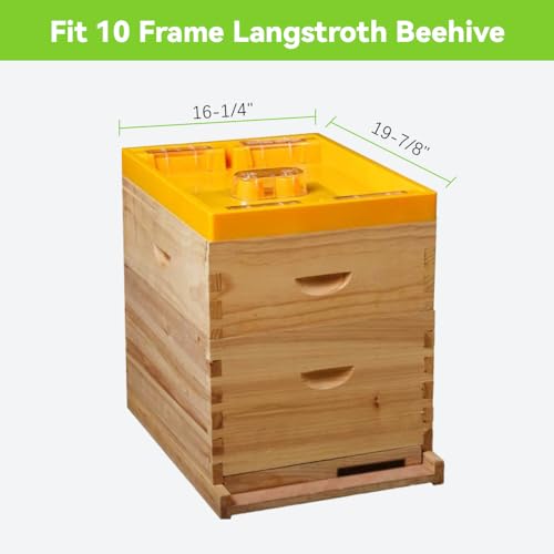 Bee Feeder Top Feeder for Langstroth 10 Frame Hive, 6-Channel 1.2 Gallon Beekeeping Feeder for Wet and Dry Feeding, for Backyard, Apiary or Commercial Hives, Bee Watering Station - size: 1 pcs
