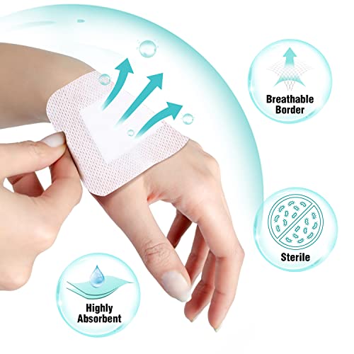 General Medi Sterile Island Dressing Bordered Gauze – 100 Count, 2.4" x 2.75" Gauze Pads, Wound Care Pad with Adhesive Border - Sterile, Soft & Highly Absorbent Medical Grade Dressing Pad - size: 2.4" x 2.75"(100 Count)