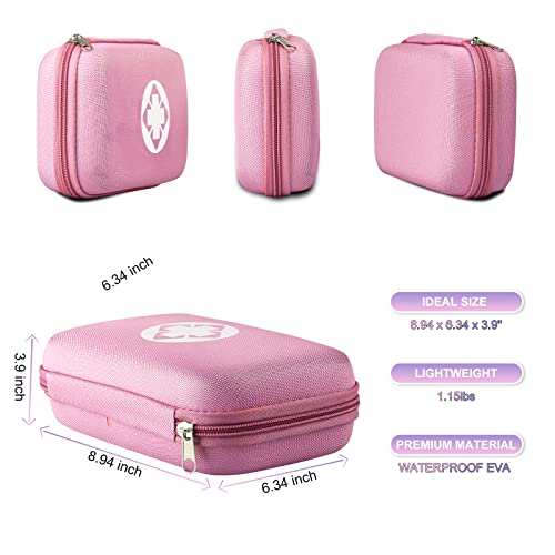 Small-Waterproof Car First-Aid Kit Emergency-Kit - Pink 277Piece Camping Equipment for Camping Hiking Home Travel YIDERBO - color: Pink