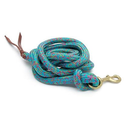 Weaver Equine 10' Horse Cowboy Lead Rope with Brass Snap - color: Sky Blue/Raspberry/Lime Green