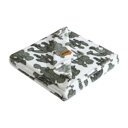 Wrangler - Soft Plush Throw Blanket for Bed & Couch, 50x70 - color: Cactus Garden Green, size: 50" x 70"