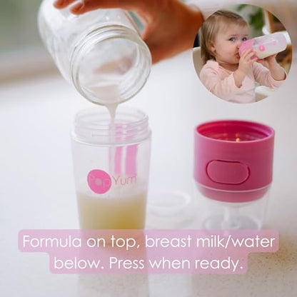PopYum Pink Formula Making Baby Bottle Starter Set, 4-Pack - color: Pink, size: 5 & 9 Ounce (Pack of 4)