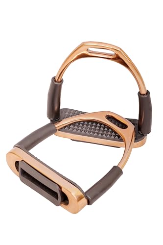 Rose Gold Flexible Stirrups Horse Riding Bendy Flex Safety Irons S Steel - size: 4.5" inch