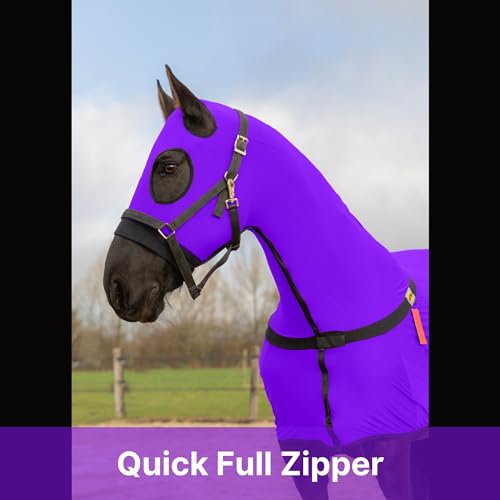 RESISTANCE Full Body Slinky with Zipper Hood and Belly Wrap, Various Sizes and Colors - color: Purple, size: Medium