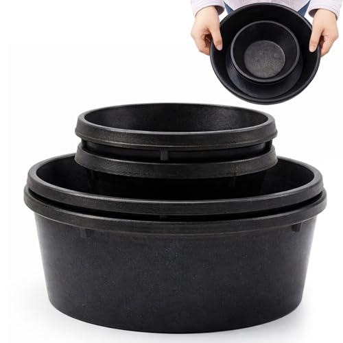 Sadny 4 Pcs Rubber Feed Pan, 1 Quart/0.25 Gallon and 4 Quart/1 Gallon - size: 1 Quart/0.25 Gallon and 4 Quart/1 Gallon
