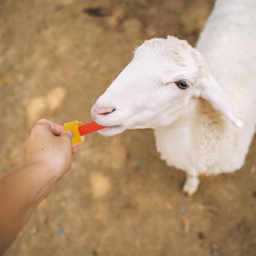 BESTonZON Lamb Feeding Nipples 10 pcs Animal Nursing Bottle Teats for Sheep Goat Piglet and Calf Screw-on Pacifier with Smooth Surface for Farm Animal Feeding