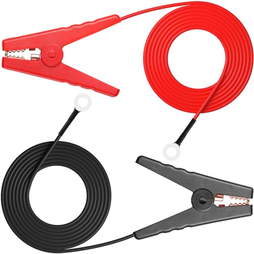 3Ft Electric Fence Wire, Solar Fence Charger Electric Fence Kit Connect Electric Fence Jumper Leads Cable with Crocodile Clip for Electric Fence Connectors Solar Electric Fence