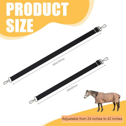 Shinylin Horse Blanket Leg Straps Adjustable, Adjustable Double Snap
