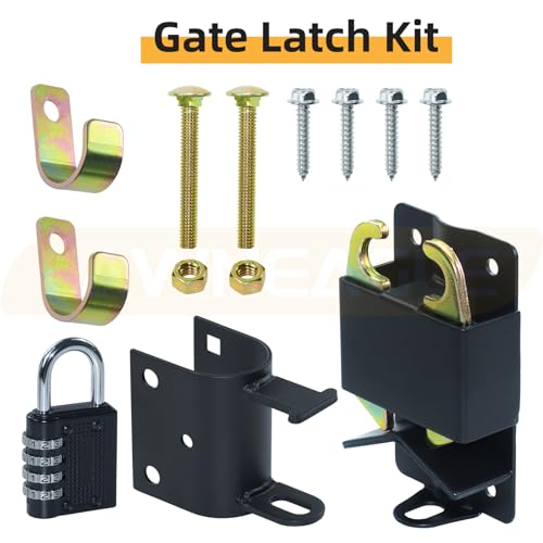 Small Two Way Gate Latch (3"x5") – Heavy Duty Cattle Gate Latch | Fits Metal Gates with 1-1/4" to 1-1/2" Tubes – Black 2-Way Latch with 4-Digit Combination Lock, Ideal for Farms & Pastures - color: 1 Pack Black Two-Way Gate Latch