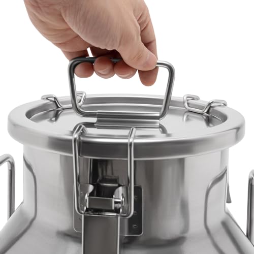 10L/ 2.64Gal Milk Can, Stainless Steel Milk Can with Lid Milk Jug Milk Transport Container Wine Pail Bucket Bottle Stainless Steel Milk Bucket with Sealed Lid for Grain Wine Liquid