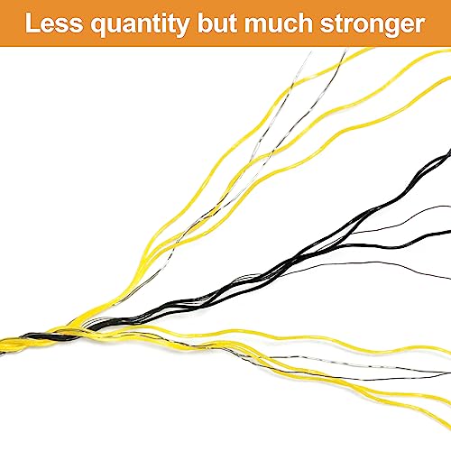 Electric Fence Poly Wire 1312ft 400m, 6 x 0.18mm Stainless Steel Conductors, Portable Electric Fence Polywire for Livestock, Yellow and Black Fence Wire - size: 1312ft(400m)