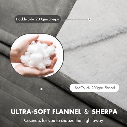 Electric Heated Blanket Full Size Grey, Fast Heating, 1-10H Timer - color: 06 - Grey, size: Full - 72" x 84"
