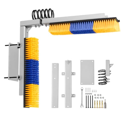 VEVOR 2 Way Livestock Scratching Brush, Dual Sided Goat Scratcher Brush with Mounting Bracket, 16.9" x 3.9" Cow Scratcher for Back Itch Relief, Massage Grooming Scratch Tool for Horse Cattle Sheep Pig - color: Yellow + Blue + Black