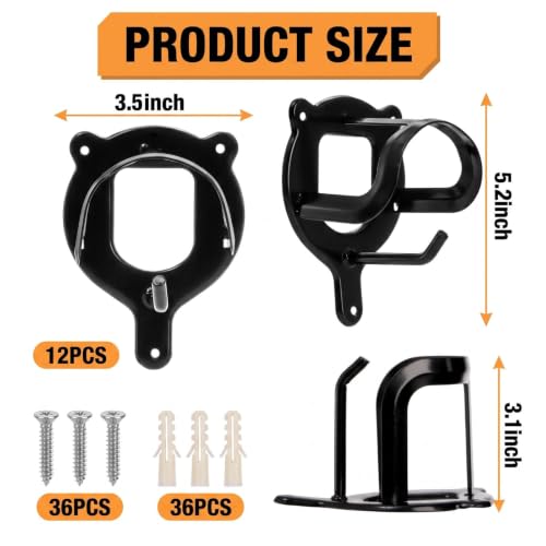 Cididu 12 Counts Horse Bridle Rack, Metal Bridle Hooks Bracket, Bridle Holder Wall Mount with Tubes and Screw, Horse Tack Harness Storage Halter Hanger for Tack Room Horse Barn Supplies