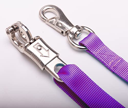 Adjustable Nylon Cross Ties （2 Pack）-Cross Tie with Panic Snap and Bull Snap - Adjusts from 44.5" to 78.3" - color: Purple