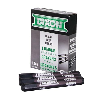 Dixon Lumber Crayons, Carbon Black, 12/Box (49400) - color: Black