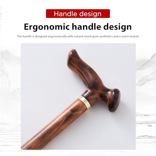 GUYUE Wooden Canes,Solid Wood Walking Sticks, Gentleman Canes,Ideal Gift | GUYUE Handmade Wooden Walking Cane for Men and Women Ergonomic Wood Cane - size: 33" (for 5'2" to 5'4")