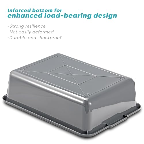 Commercial Bus Tubs Box/Tote Box, 13L Plastic Restaurant Tub, Wash Basin Tub 4-Pack, Grey