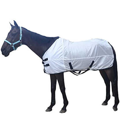 Comfy Mesh Horse Fly Sheet Equine Summer Sheets Stand Neck White 69 - color: White, size: 69