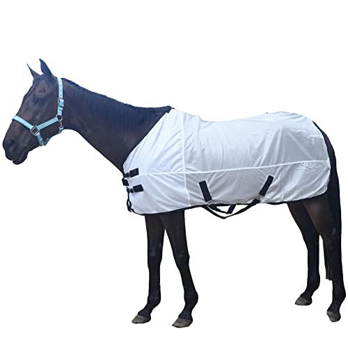 Comfy Mesh Horse Fly Sheet Equine Summer Sheets Stand Neck White 69 - color: White, size: 69