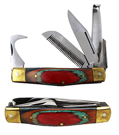 Set of 2 Horse Farrier Tool Hoof Comb Pick Grooming Multi Purpose Horseman's Knife 984111