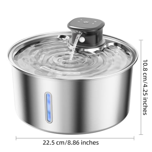 Jzlapro Wireless Cat Water Fountain,108oz Stainless Steel,Battery Operated