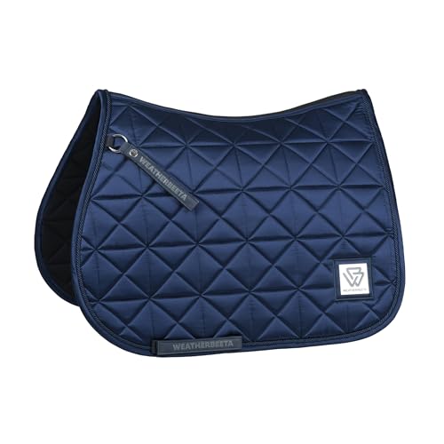 WeatherBeeta Satin Luxe Air-Tec Euro Jump Shaped Saddle Pad - color: Navy