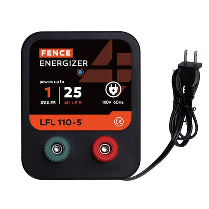 Electric Fence Charger, Electric Fence Energizer 1 Joule Ac Powered - size: 110-5