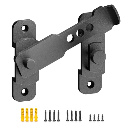 Upgrade Sliding Barn Door Lock Latch, Stainless Steel Gate Flip Latch Lock for Household, Shed, Sliding Doors, Garage, Outdoor Fence - color: Black, size: 3.93 in