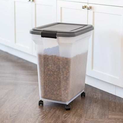 IRIS USA Dog Food Storage Container, Up to 40 lbs, Dark Gray, Made in USA - color: Dark Gray, size: 40 lbs
