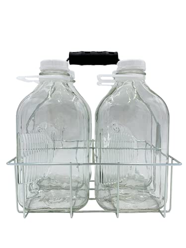 Wire Bottle Carrier for Libbey, StanPac, The Dairy Shoppe 64 oz bottles (64 oz The Dairy Shoppe ®, 4 Cell Carrier)