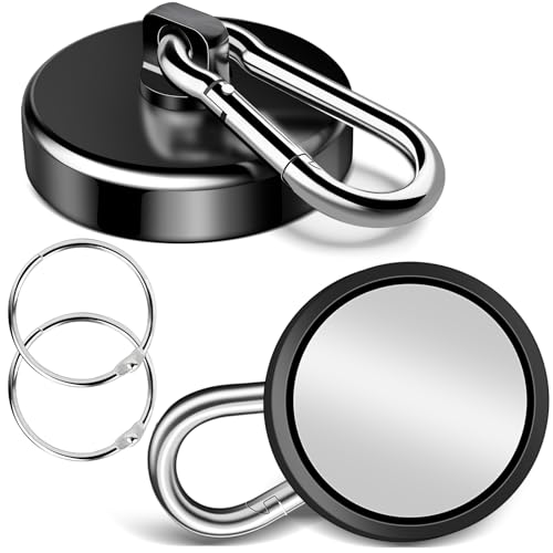 200Lbs Magnetic Carabiner Hooks 2Pcs Strong Magnetic Hooks Heavy Duty - style: 200lb-2P Black