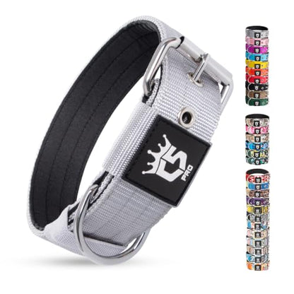 TSPRO Heavy Duty Thick Dog Collar with Metal Buckle for Small Dogs - color: Basic Silver, size: S – Fits Neck 12.6"-15.8"