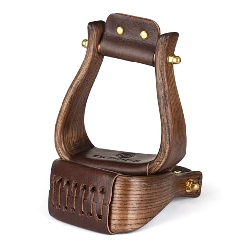 Trailmaster Wooden Western Horse Stirrups, 3 Inch Tread