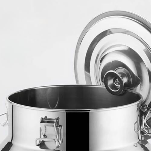 Milk Can 5L/1.32Gal Stainless Steel Seamless Milk Jug Milk Pail Milk Bucket with Handle Protable Liquid Container for Home, Farm, Transport