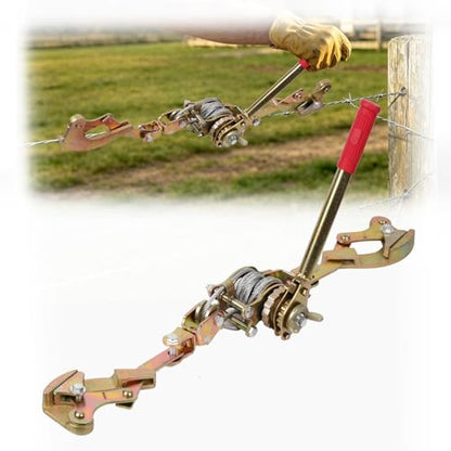Upgraded Fence Wire Tensioner, Retractable Ratchet-Style Wire Tensioner and Tensioning Tool, Compatible with All Wire Types, 4,400 lbs Tensile Strength, Heavy-Duty Steel Construction