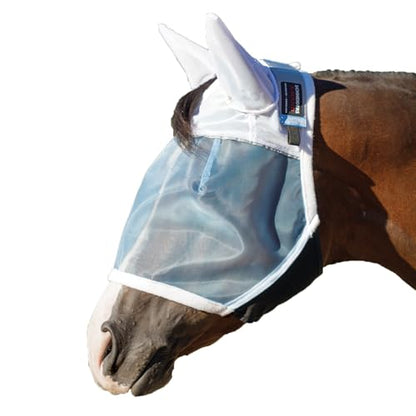 Schneiders X-Spand Mosquito Mesh II Fly Horse Masks | Enhanced Comfort & Visibility | Jaw for Natural Movement | 40% UV Protection | Reflective Safety Features - size: Cob, style: With Ears