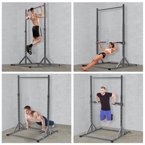 SELEWARE Dip Bar Attachment for Power Rack, 2 x 2 Tube, Multi Grip Handle - color: 2" x 2" Rack with Dip Bar