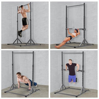 SELEWARE Dip Bar Attachment for Power Rack, 2 x 2 Tube, Multi Grip Handle - color: 2" x 2" Rack with Dip Bar
